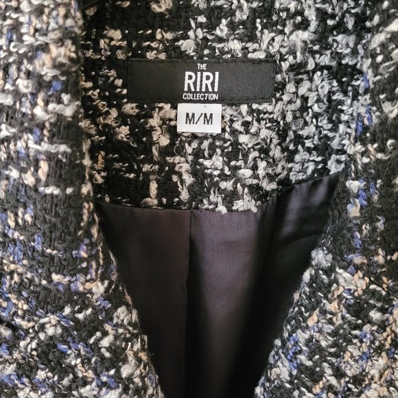 ⭐Host Pick!⭐ Riri Collection Black and Blue Tweed Jacket US M - Picture 2 of 7